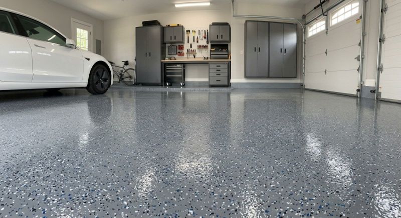 Speckled Garage Floor Painting in Charlotte, NC