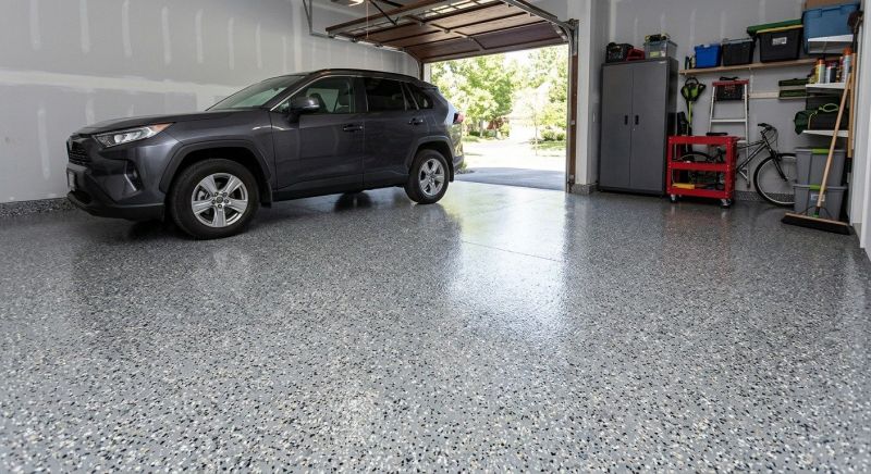 Speckled Garage Floor Painting in Loudoun County, VA