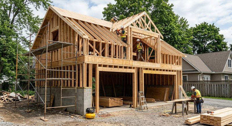 Two Story Garage Construction in Bonita Springs, FL